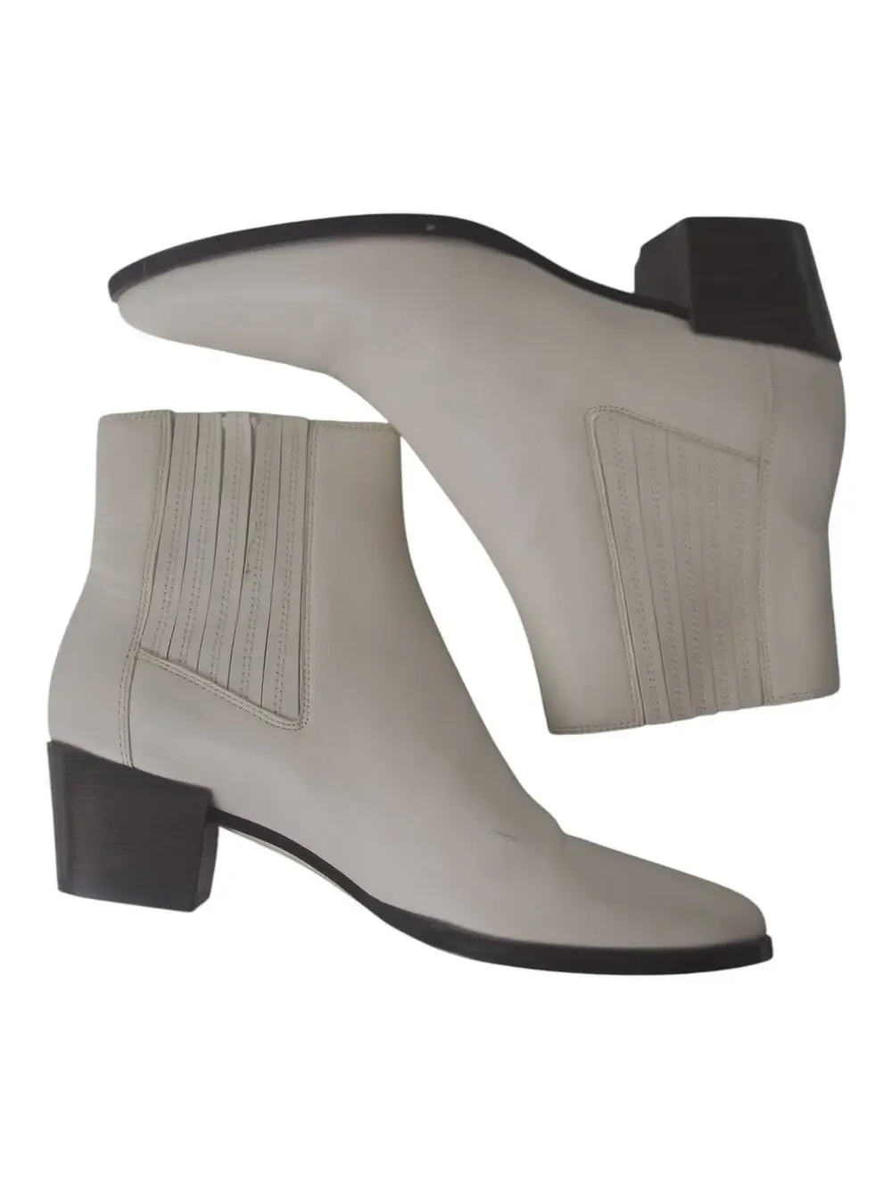 Rag & Bone Antique White ICONS Rover Chelsea Boot Women’s 36.5 Block Heel Ankle